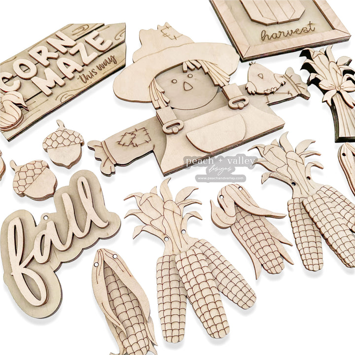 Hometown Harvest Tray Set Cut File