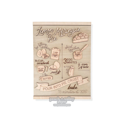 Lemon Meringue Recipe Sign Blank