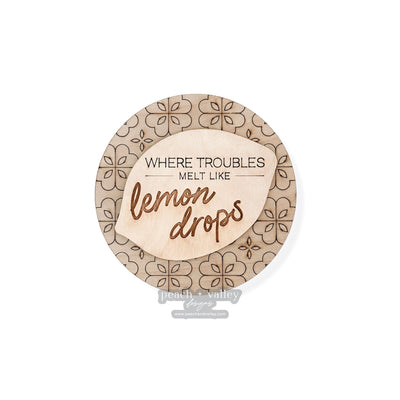 Lemon Drops Circle Sign Blank