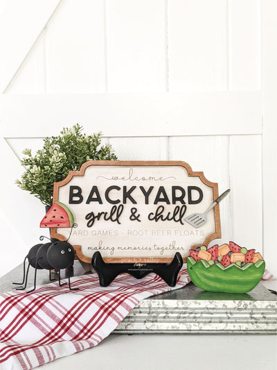 Backyard Grill & Chill Sign Cut File