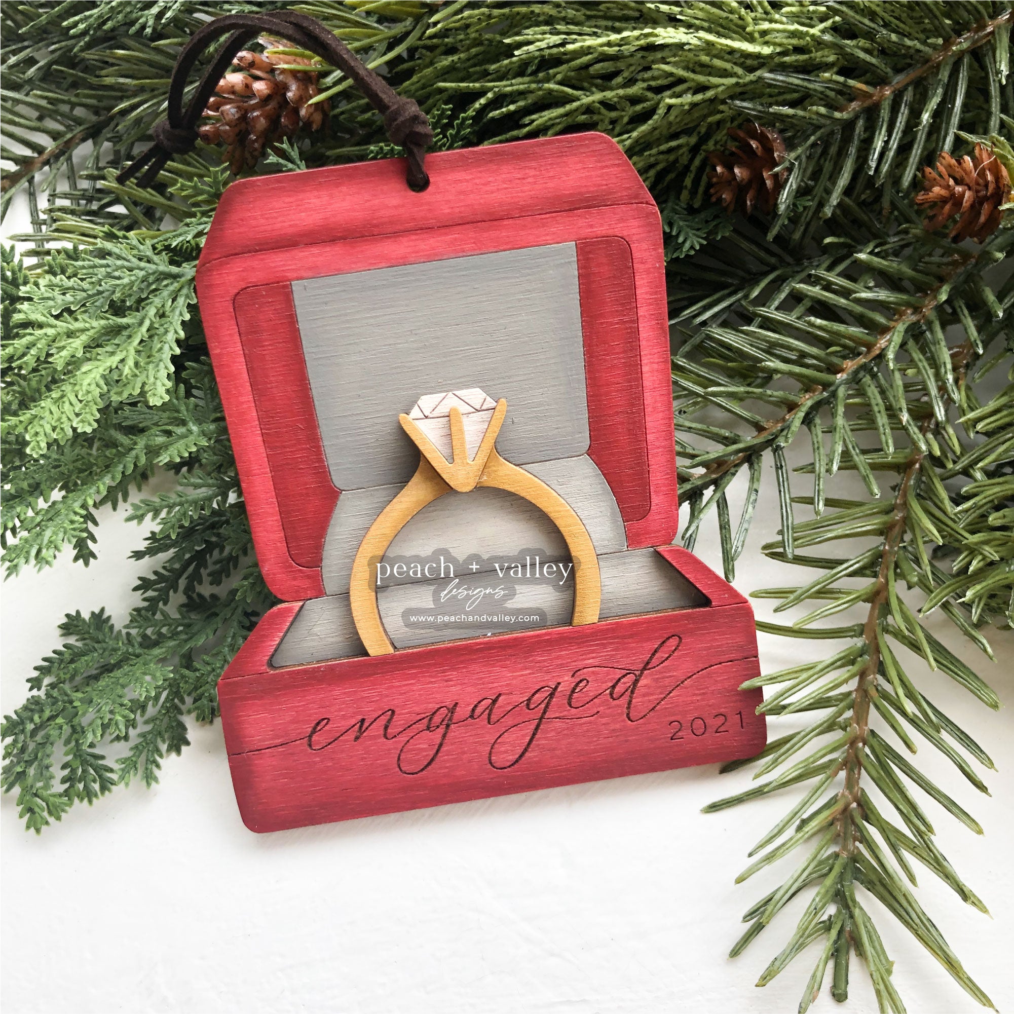 Christmas ornament deals engagement ring box