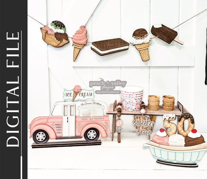 Ice Cream Party Set Cut File