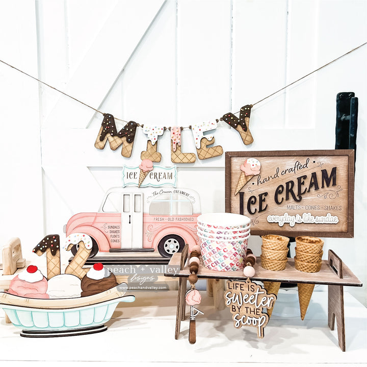 Ice Cream Party Sign Cut File