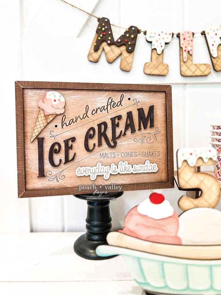 Ice Cream Party Sign Cut File