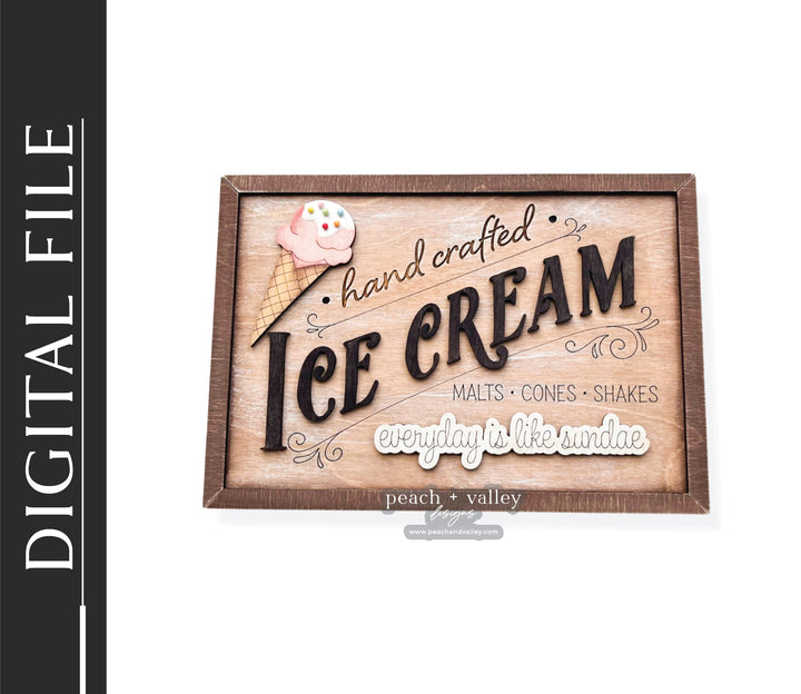 Ice Cream Party Sign Cut File