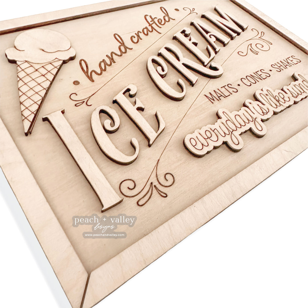 Ice Cream Party Sign Cut File