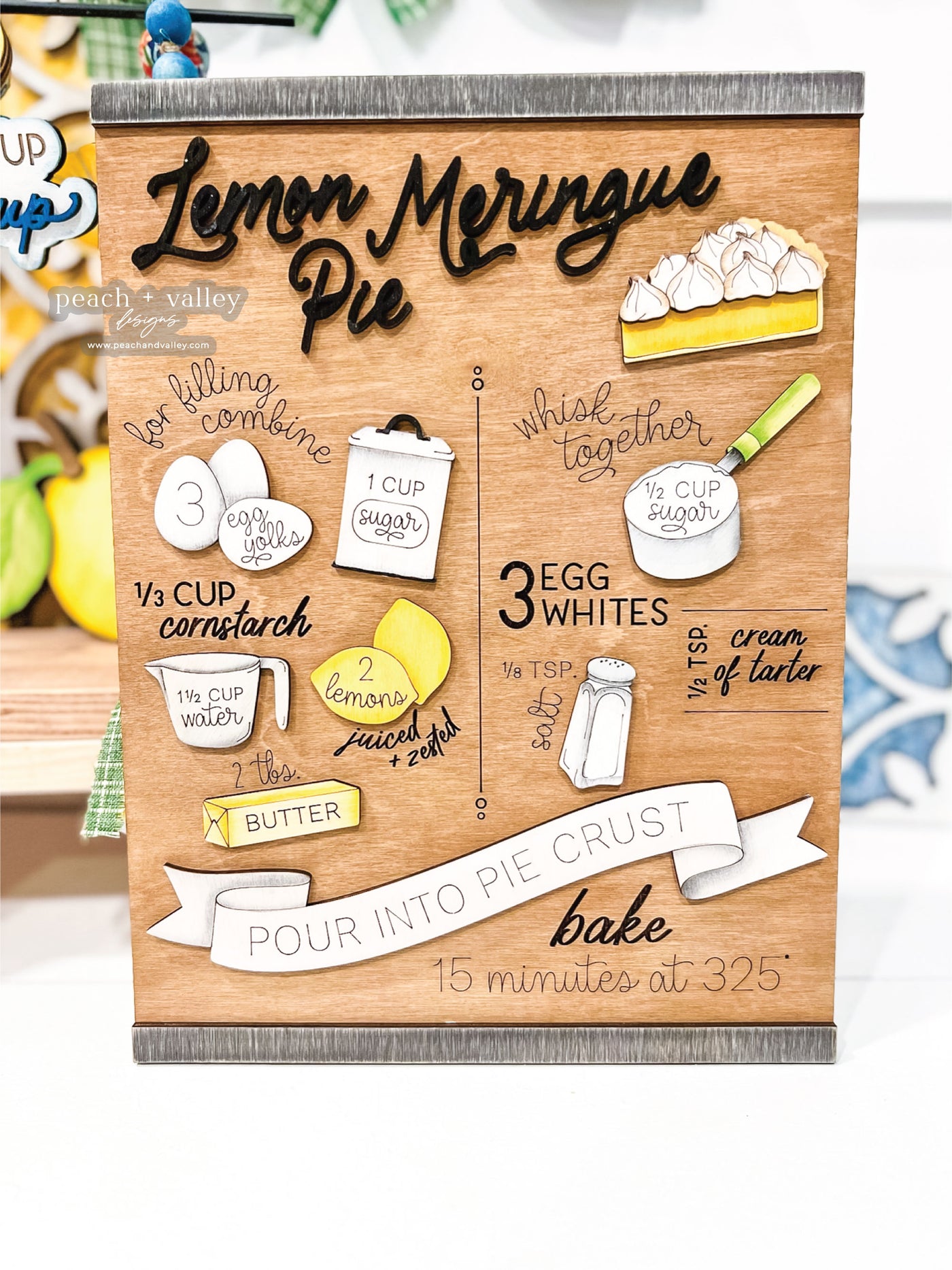 Lemon Meringue Recipe Sign Blank