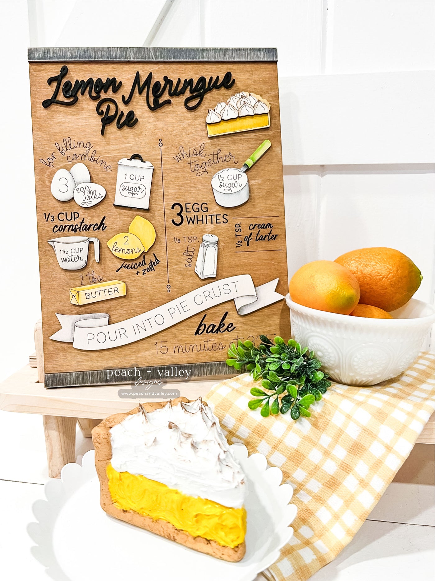Lemon Meringue Recipe Sign Blank