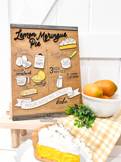 Lemon Meringue Recipe Sign Blank