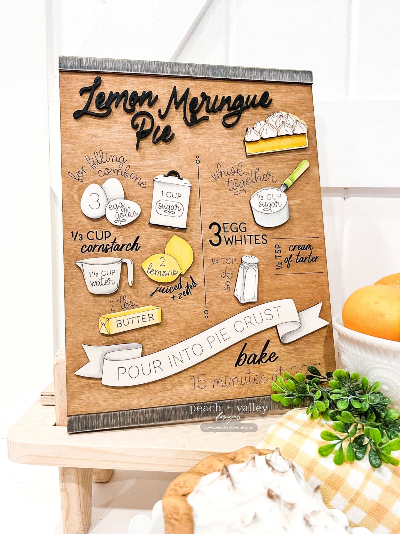 Lemon Meringue Recipe Sign Blank