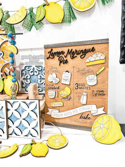 Lemon Meringue Recipe Sign Blank
