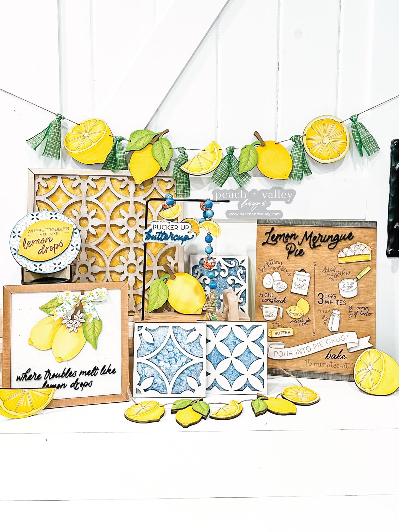 Lemon Meringue Recipe Sign Blank
