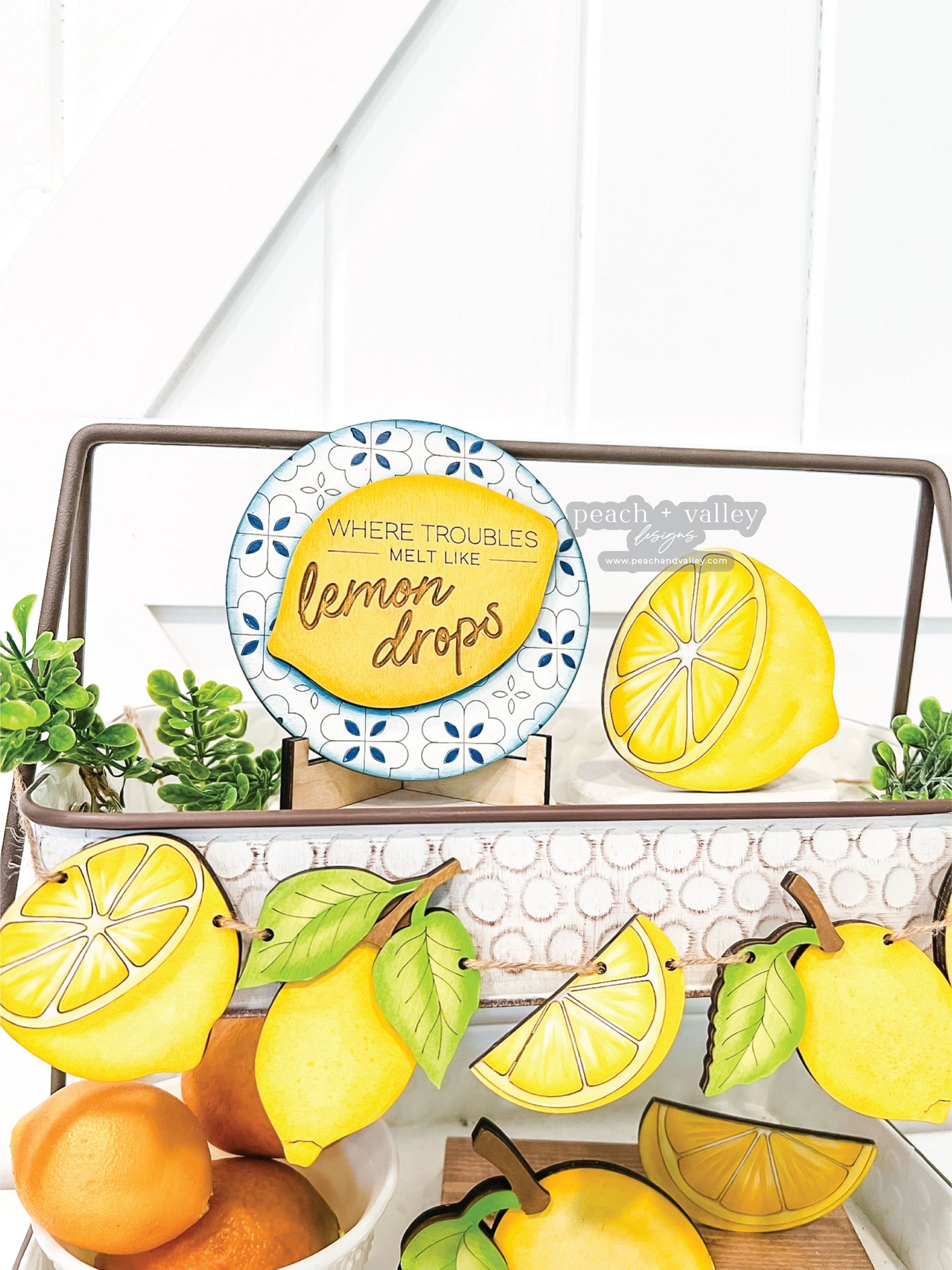 Lemon Drops Circle Sign Blank