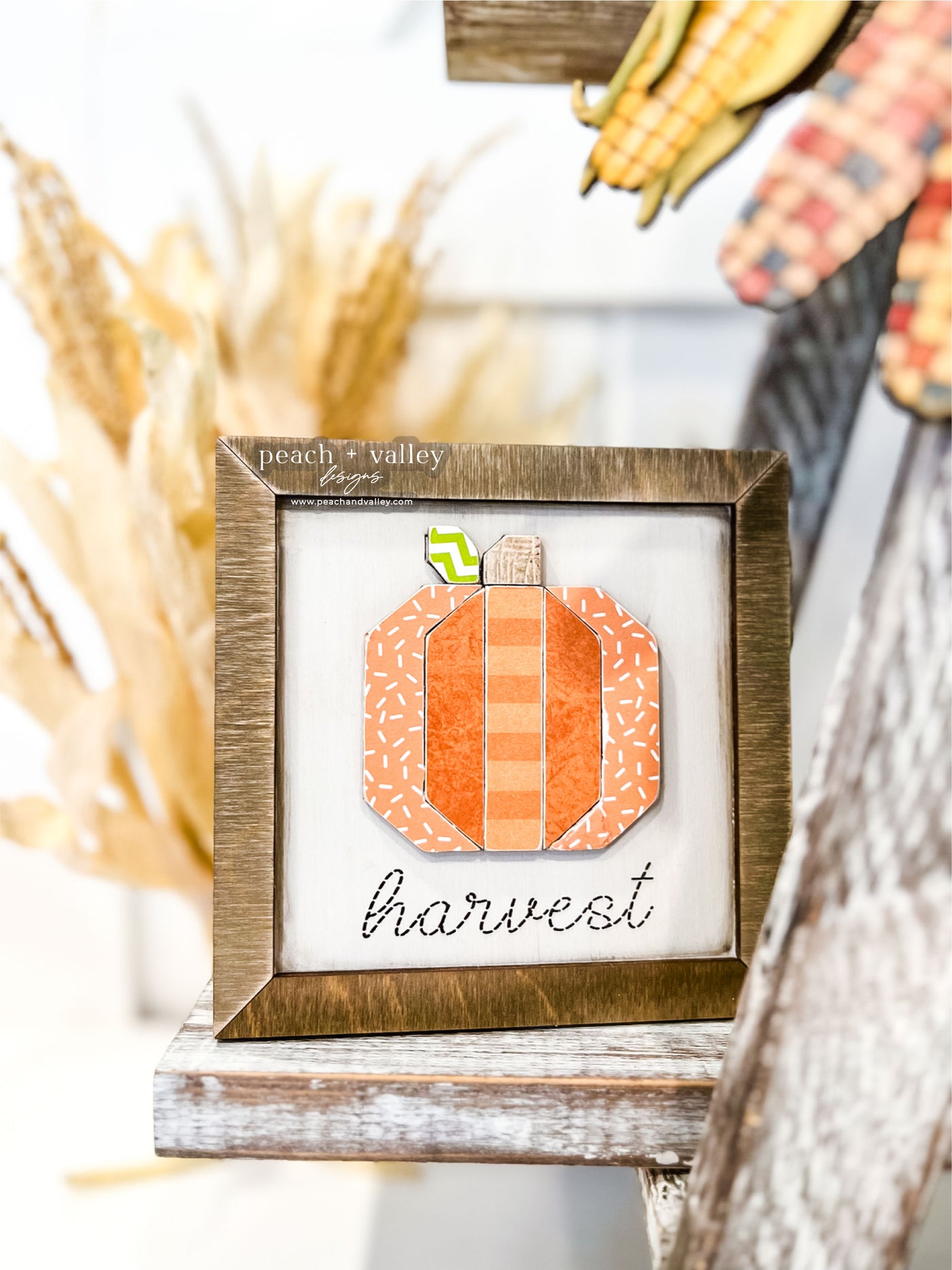 Patchwork Pumpkin Sign Blank