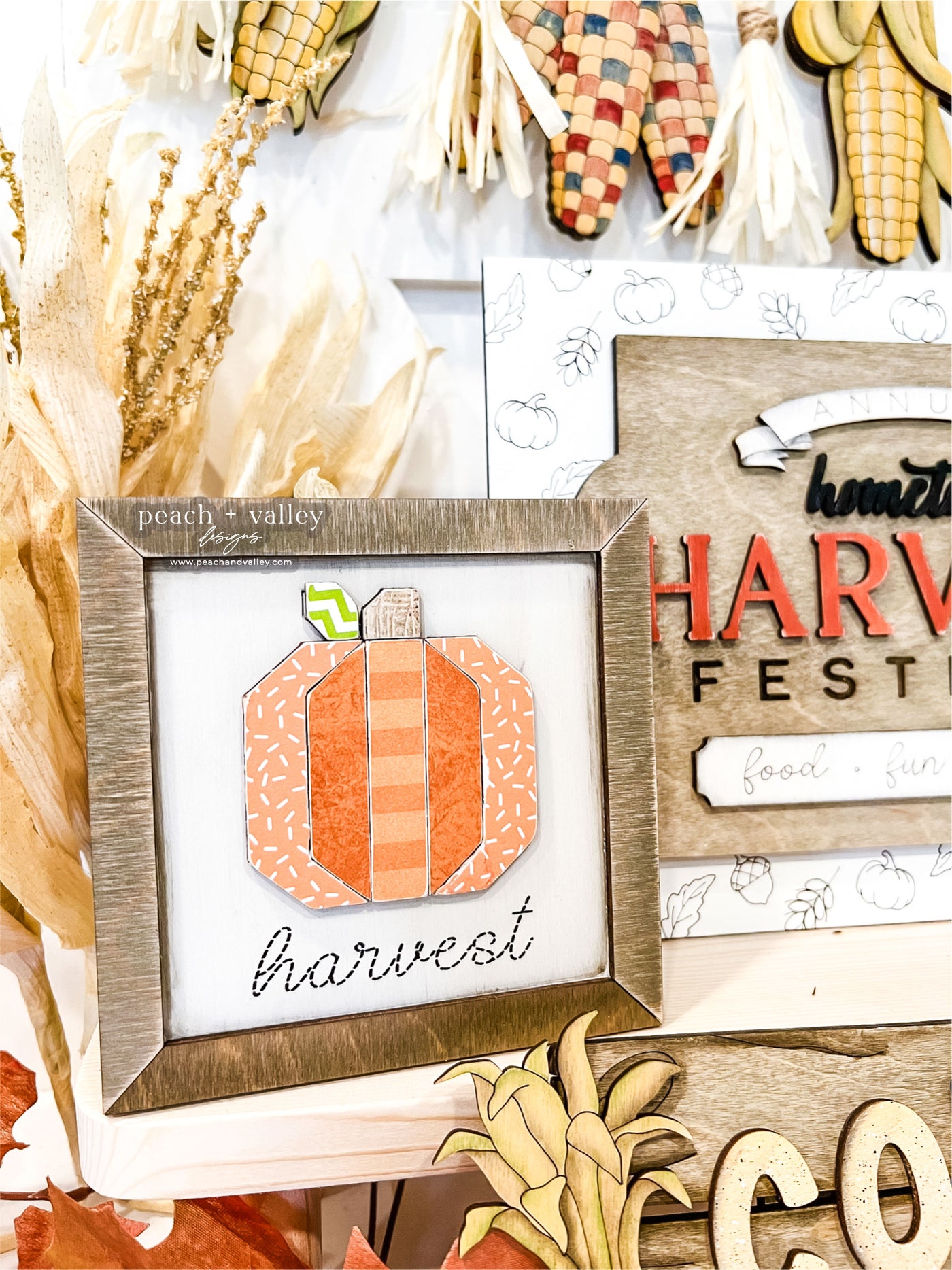 Patchwork Pumpkin Sign Blank