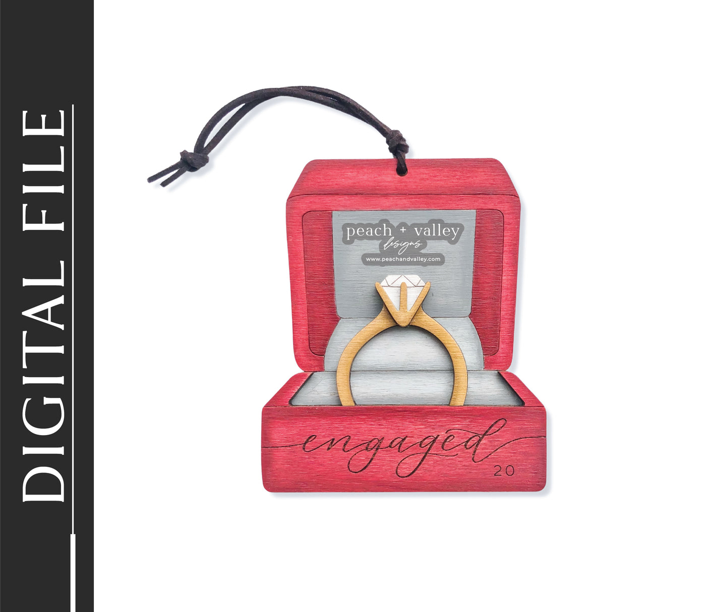 Engagement Ring Box Ornament Cut File