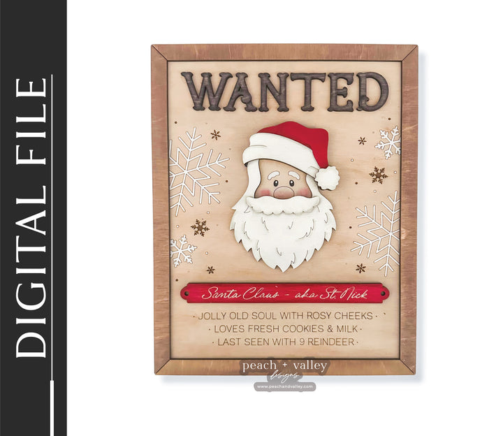 Santa Wanted Poster Cut File