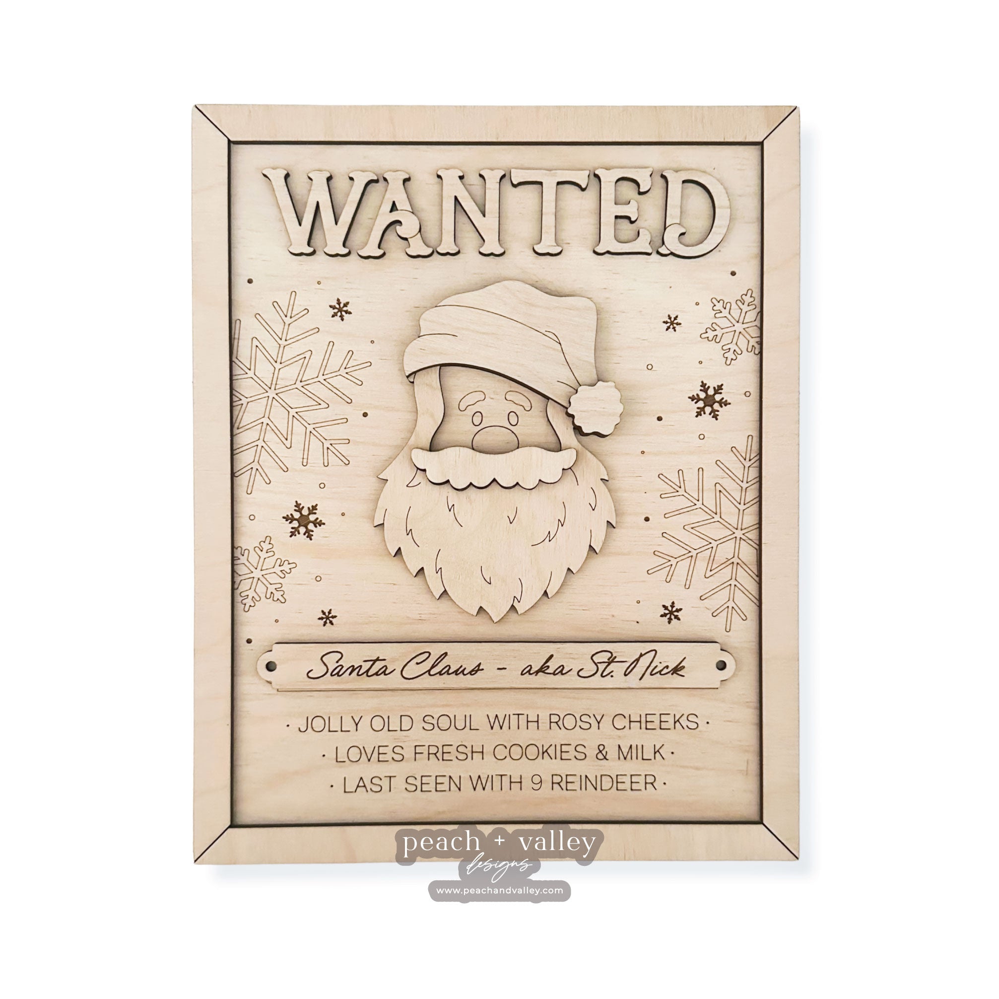 Santa Wanted Poster Cut File – Peach + Valley Designs