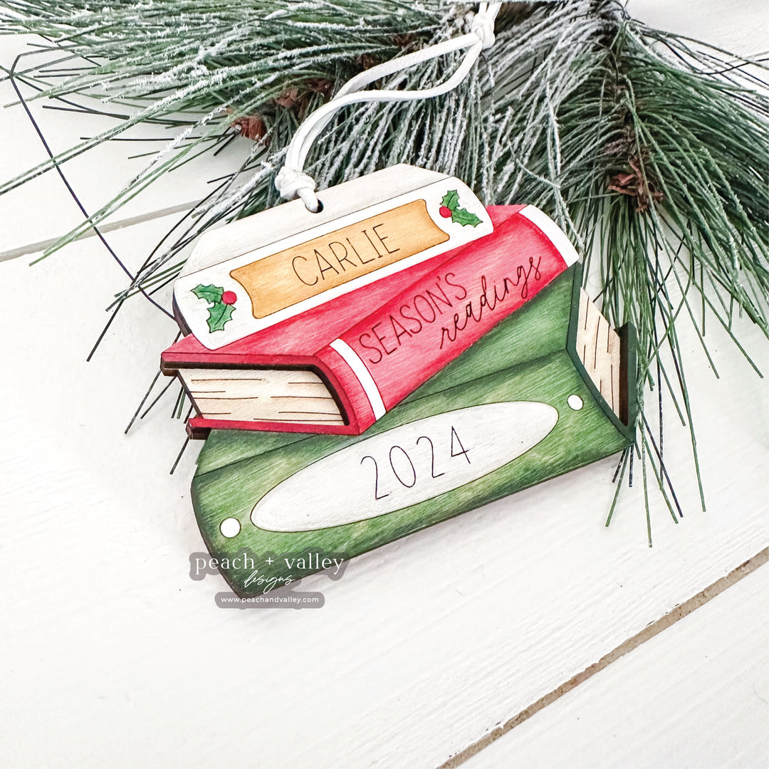 Season's Readings Book Ornament Cut File