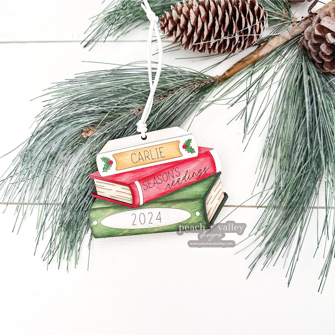 Season's Readings Book Ornament Cut File