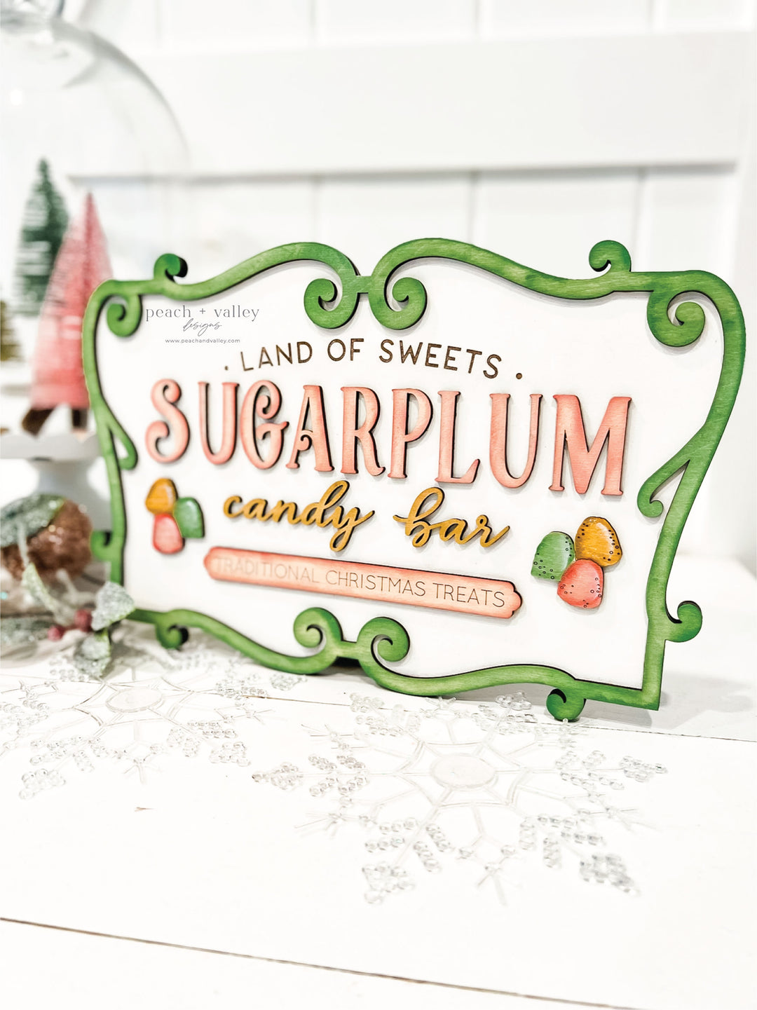 Sugarplum Candy Bar Sign Cut File