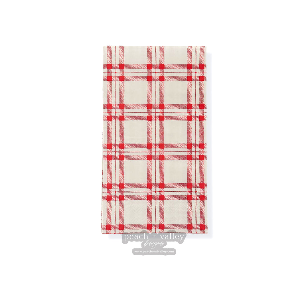 Red Plaid Guest Napkin