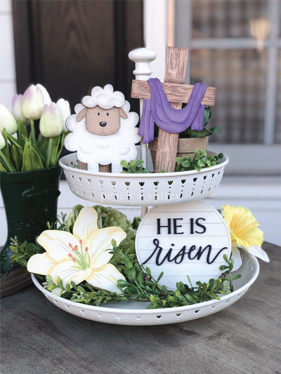 Religious Easter Tiered Tray Set SVG