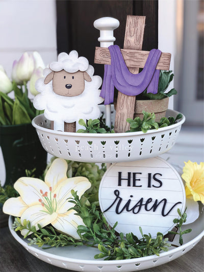 Religious Easter Tiered Tray Set SVG