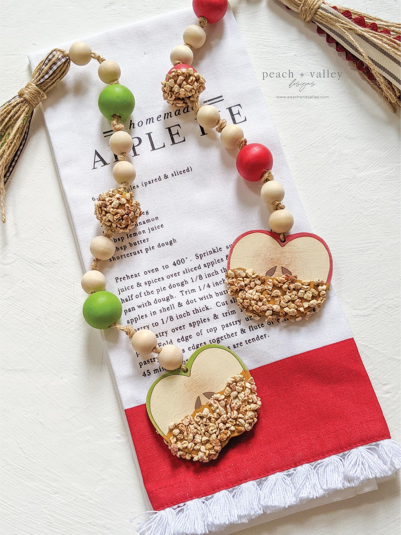 Red Carmel Apple Beaded Garland