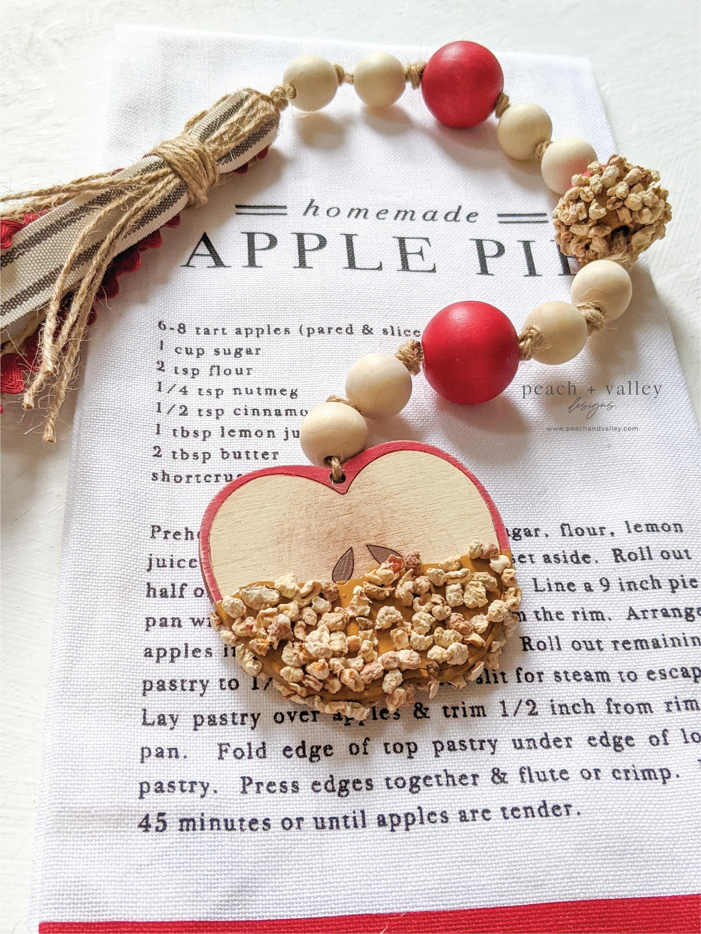 Red Carmel Apple Beaded Garland