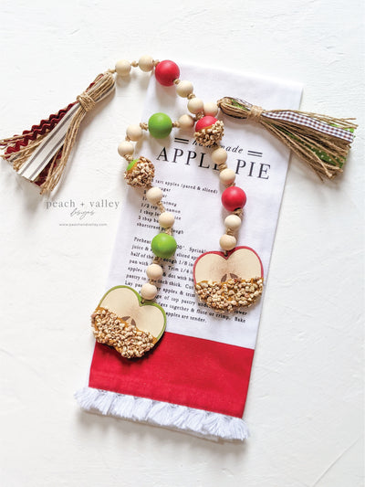 Red Carmel Apple Beaded Garland