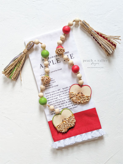 Red Carmel Apple Beaded Garland