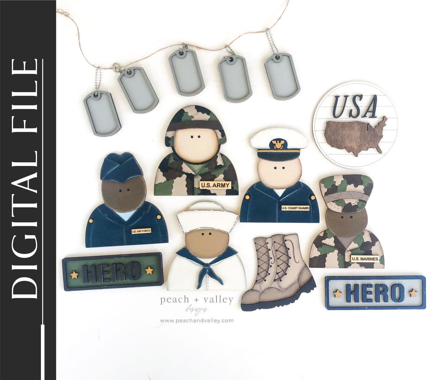 Military Tiered Tray Set SVG