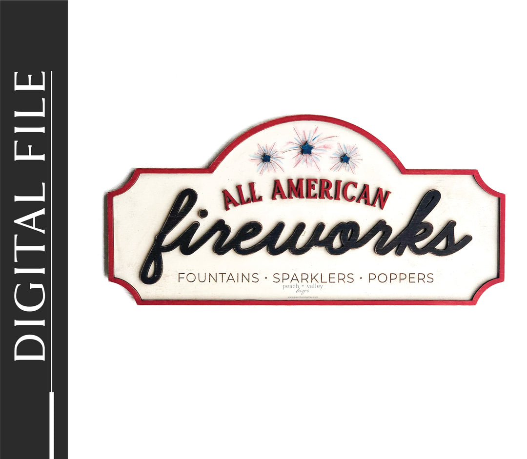 All American Fireworks Sign Cut File