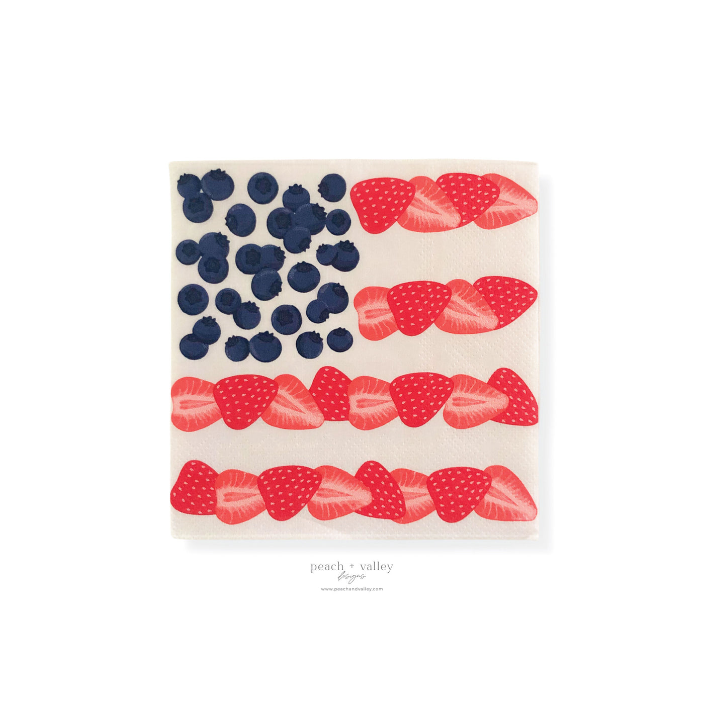 Berry American Flag Cocktail Napkin