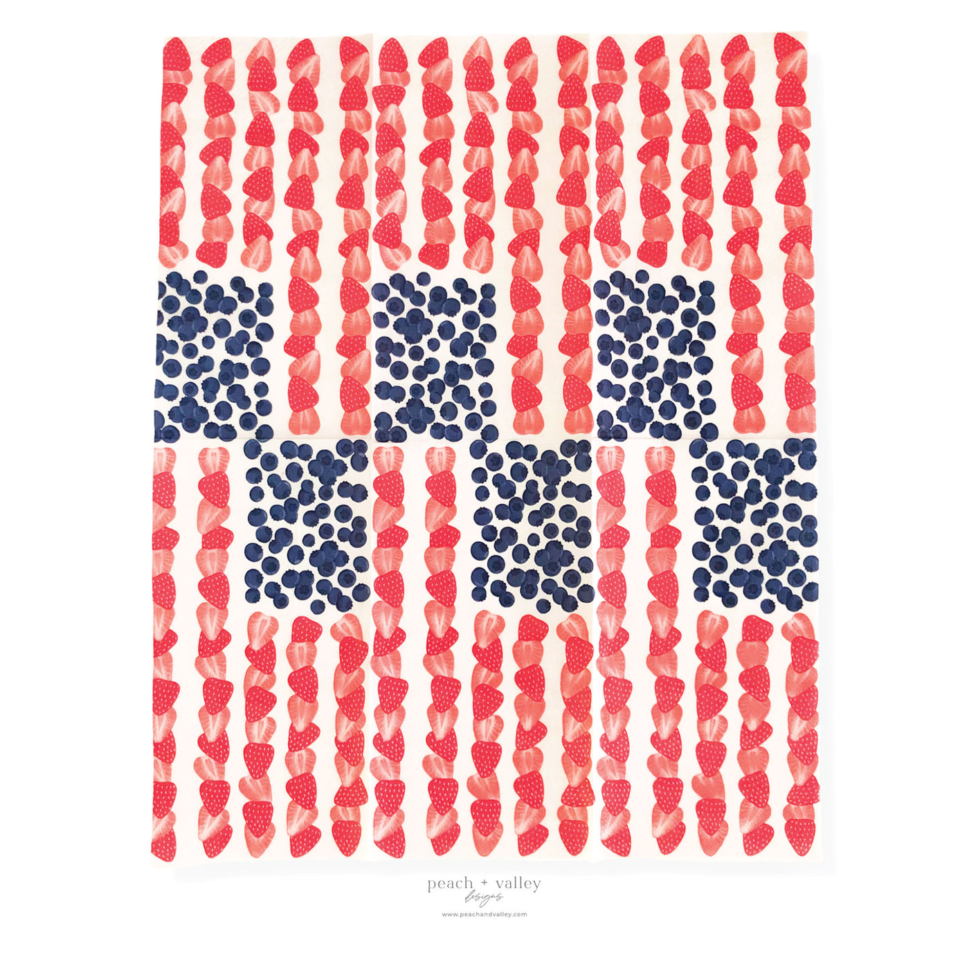 Berry American Flag Guest Napkin