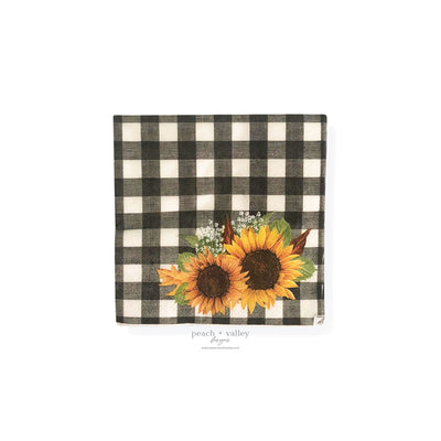 Buffalo Check Sunflower Cocktail Napkin