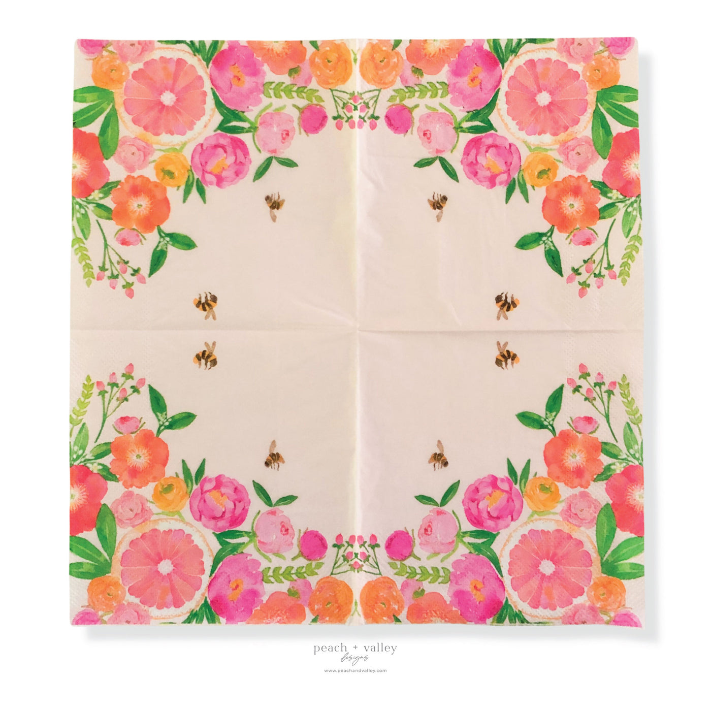 Citrus Flowers Cocktail Napkin