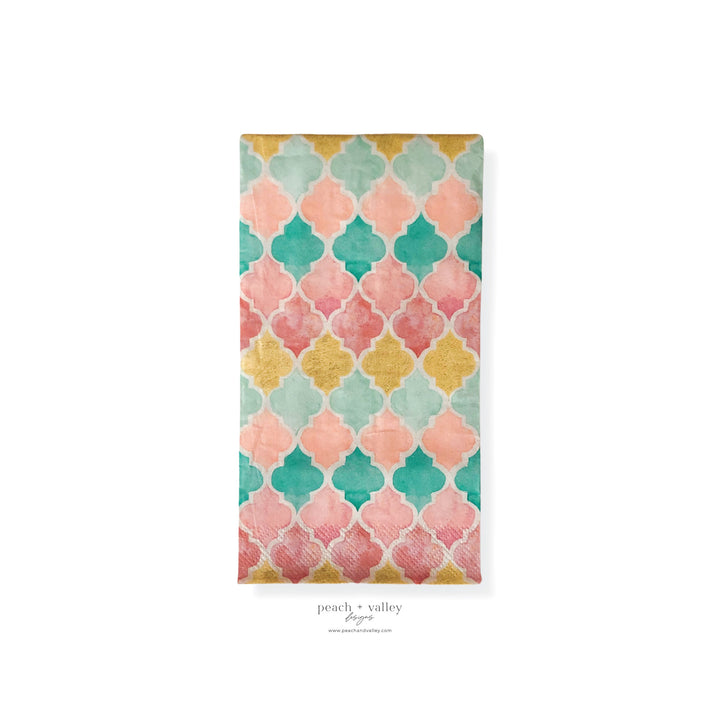Colorful Arabesque Tile Guest Napkin