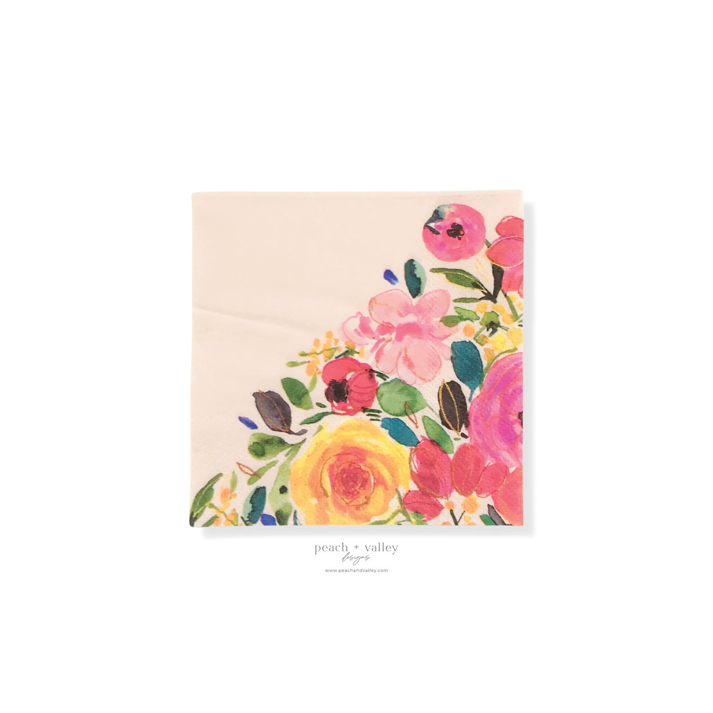 Colorful Watercolor Flowers Cocktail Napkin