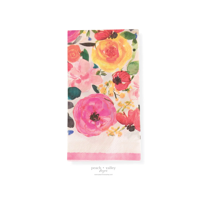 Colorful Watercolor Flowers Guest Napkin