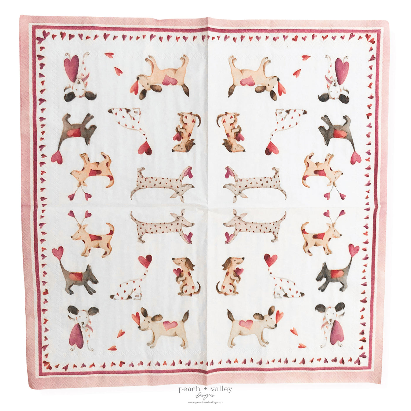 Heart Dogs Cocktail Napkin