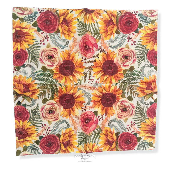 Fall Flowers Cocktail Napkin