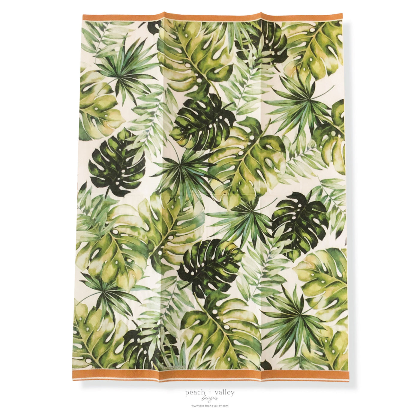Green Tropical Leaves Guest Napkin