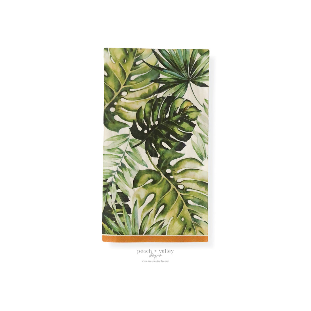 Green Tropical Leaves Guest Napkin