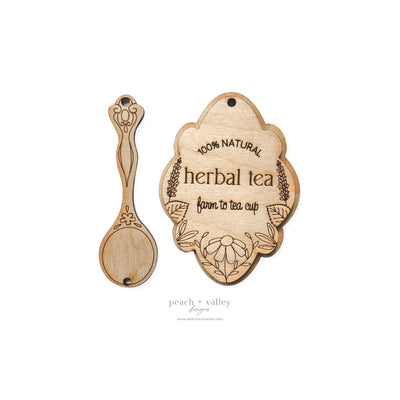 Herbal Tea + Spoon Garland Tag Blank