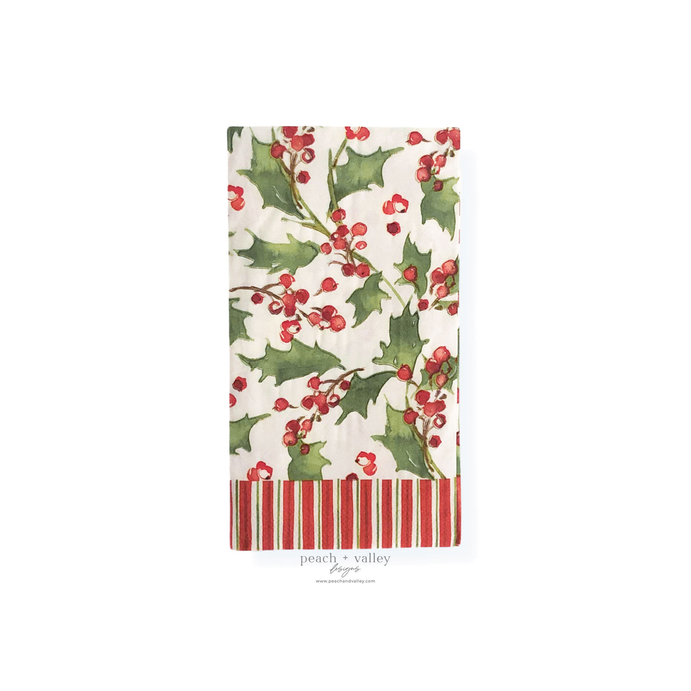 Watercolor Holly Guest Napkin