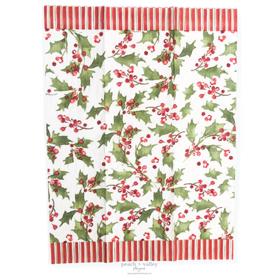 Watercolor Holly Guest Napkin