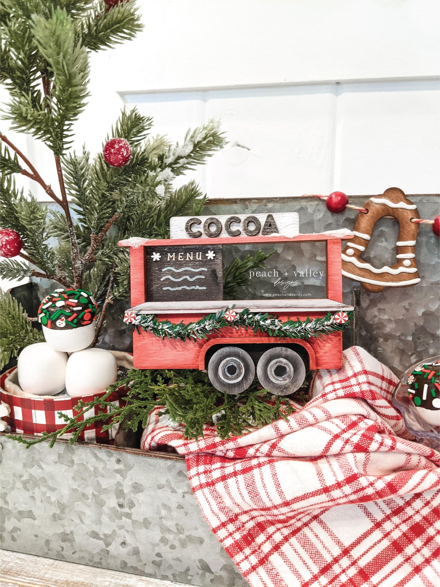 Hot Cocoa Cart Ornament Blank