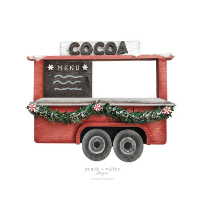 Hot Cocoa Cart Ornament Blank